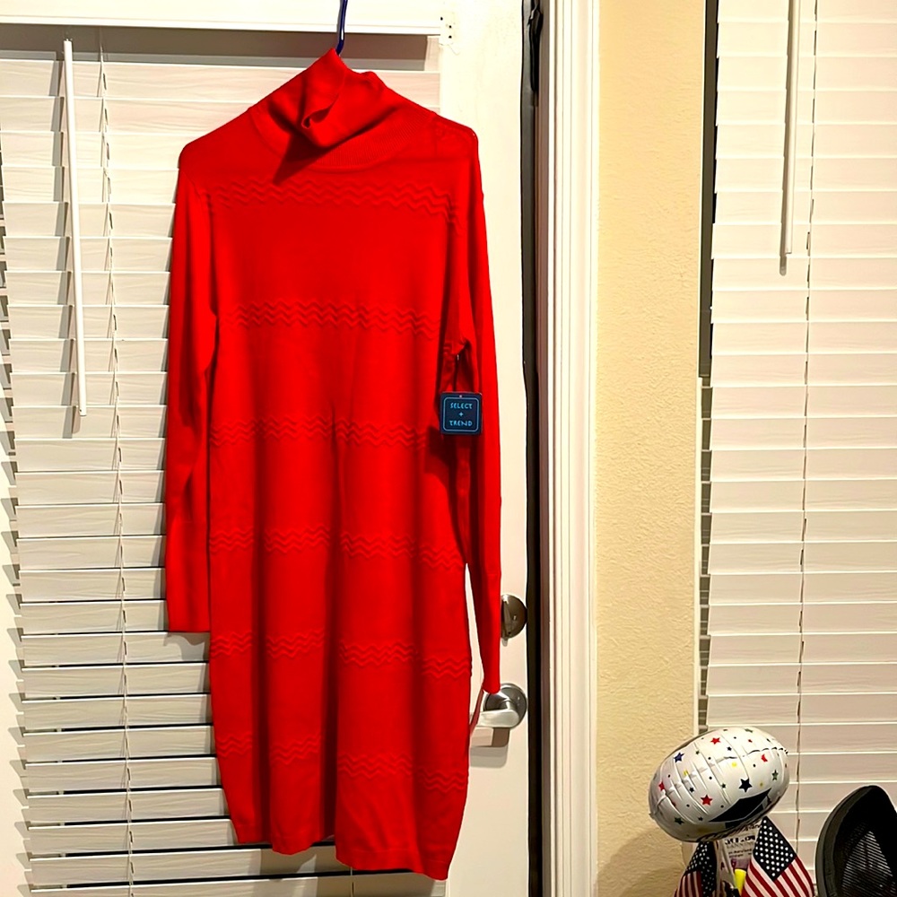 Long sleeved knit dress.